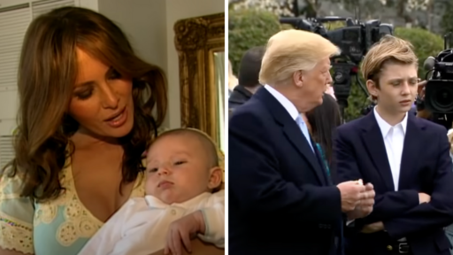 Donald, Barron and Melania Trump