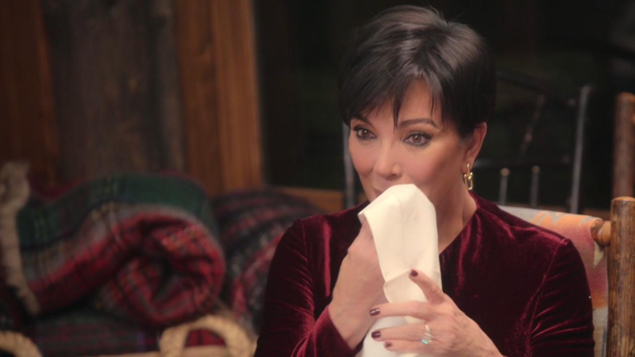 Kris Jenner wipes away tears