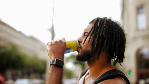 A man drinking an Energy Drink