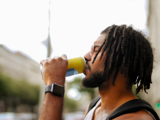 A man drinking an Energy Drink